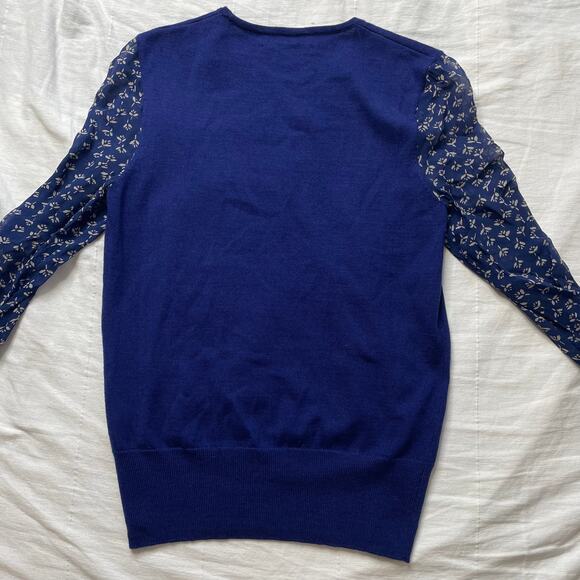 Isabel Marant Etoile Navy Blue Floral Sweater Sz 36/ Small Women's Wool - Picture 3 of 6